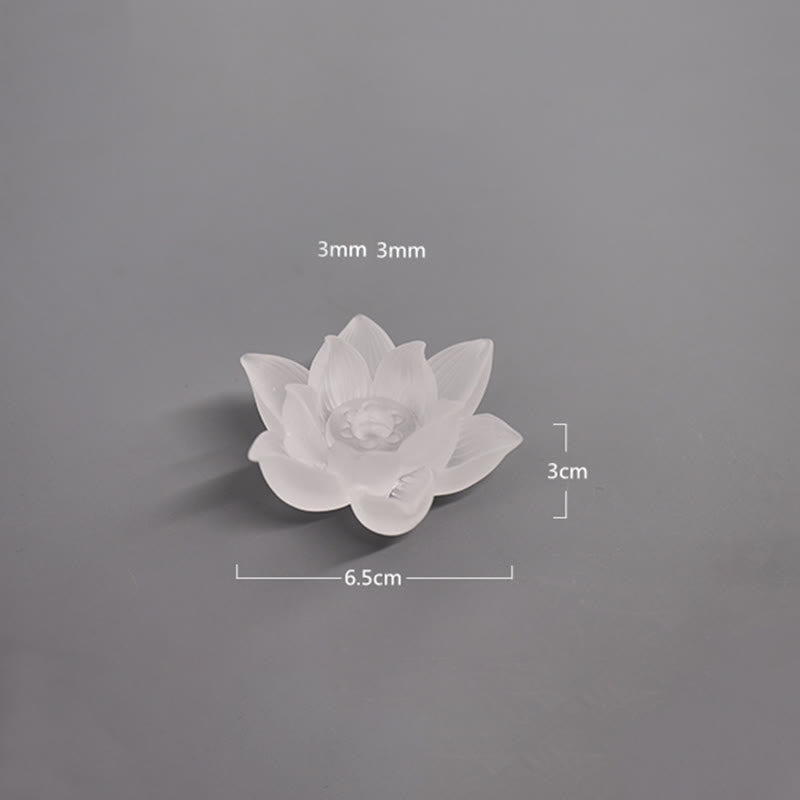 Brûleur d'encens en cristal Liuli Lotus blanc pour la méditation