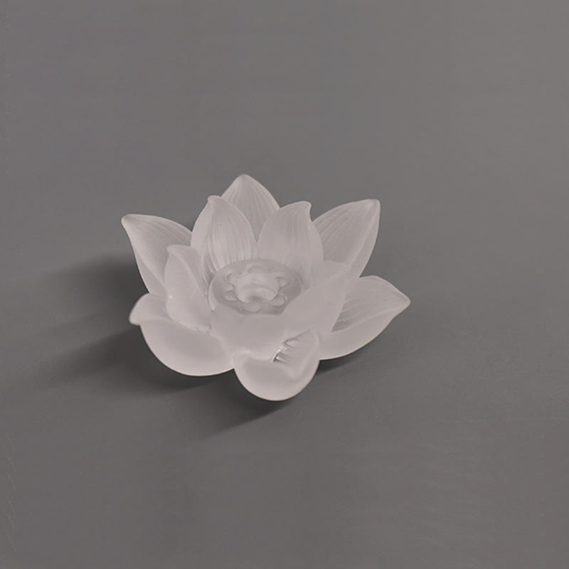 Brûleur d'encens en cristal Liuli Lotus blanc pour la méditation