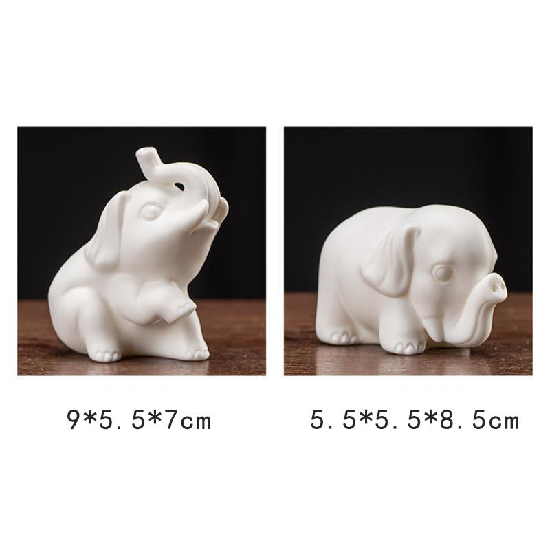 Figurine d'éléphant en porcelaine blanche, décoration de force spirituelle