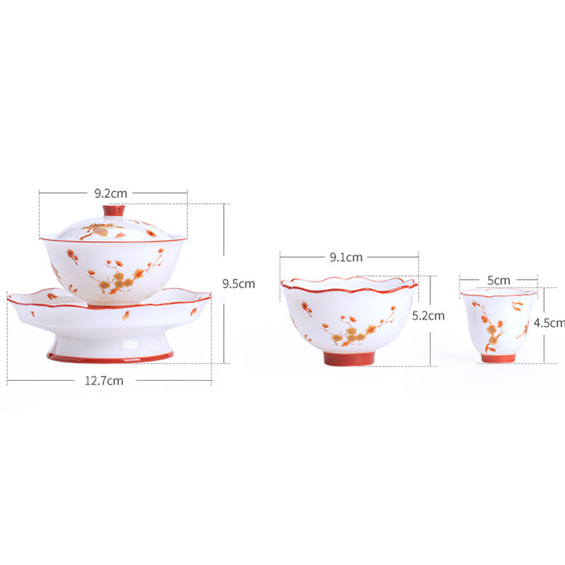 Service Gaiwan en porcelaine blanche pour décoration zen et rituels du thé