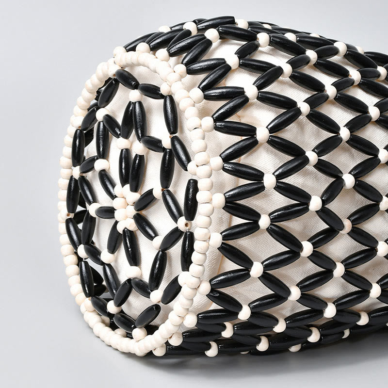 Sac à bandoulière en perles de bois pour accessoires spirituels