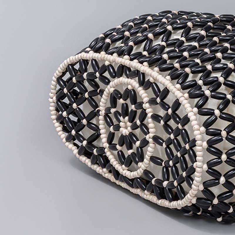 Sac bandoulière en perles de bois | Sac fourre-tout de yoga écologique 27 cm