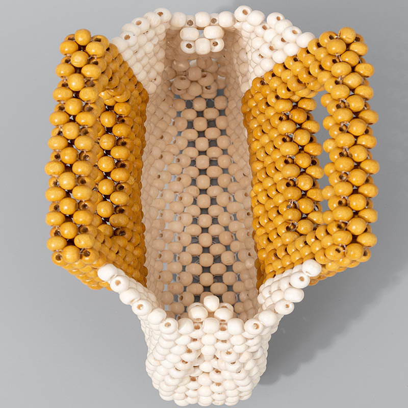 Sac fourre-tout carré en perles de bois pour une vie consciente