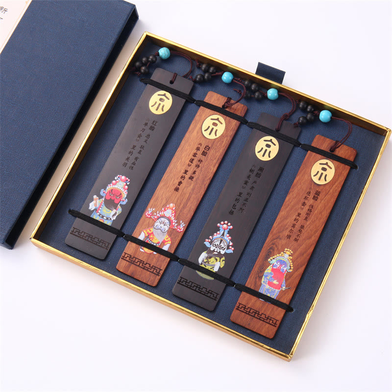 Coffret de marque-pages en bois « Quatre saisons » | Décoration zen