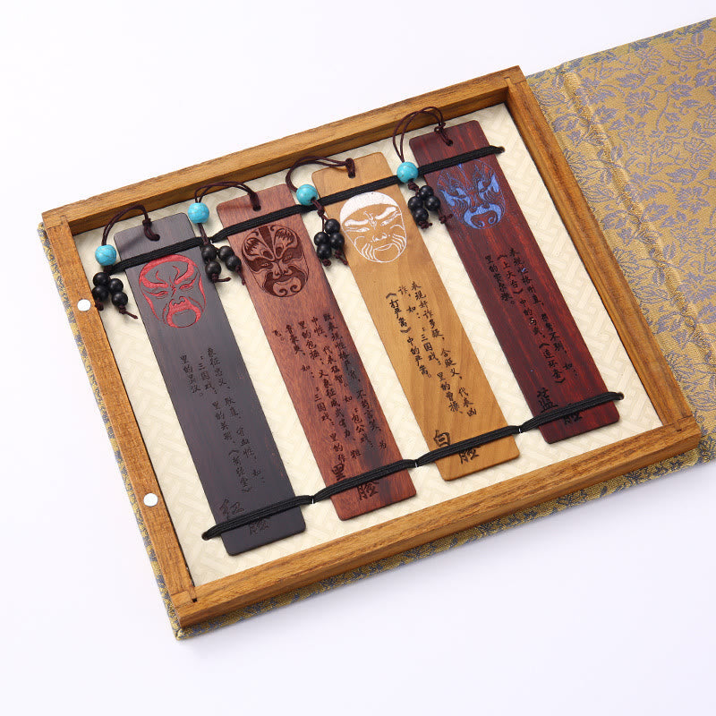 Coffret de marque-pages en bois « Quatre saisons » | Décoration zen