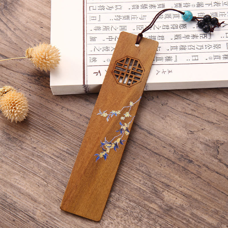Coffret de marque-pages en bois « Quatre saisons » | Décoration zen