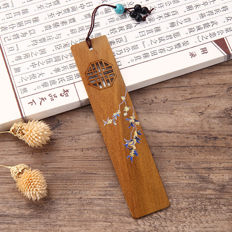 Coffret de marque-pages en bois « Quatre saisons » | Décoration zen
