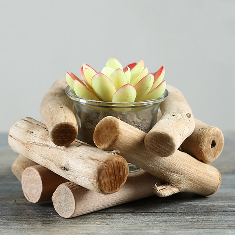 Chandelier spirituel en bois pour autel de méditation 14x14x8cm