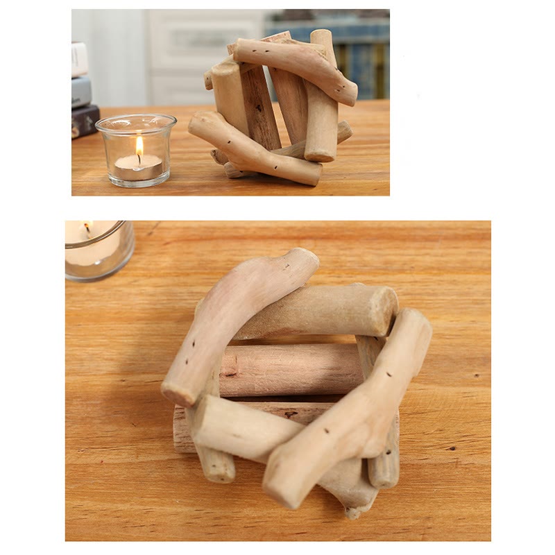 Chandelier spirituel en bois pour autel de méditation 14x14x8cm