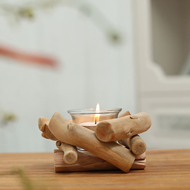 Chandelier spirituel en bois pour autel de méditation 14x14x8cm