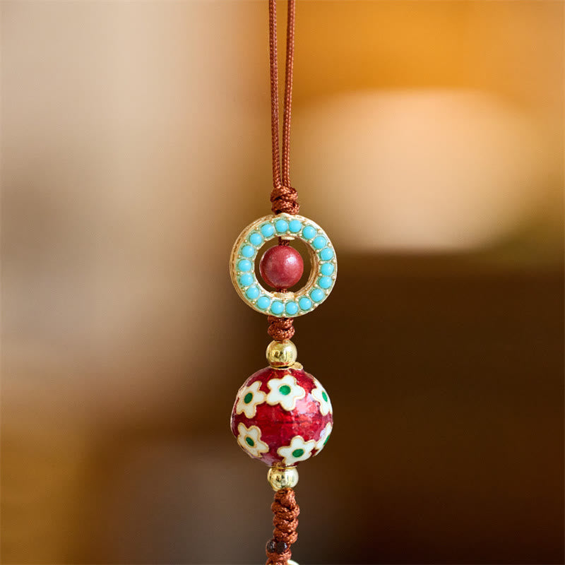 Porte-clés spirituel Wu Lou Copper Gourd Fu Character
