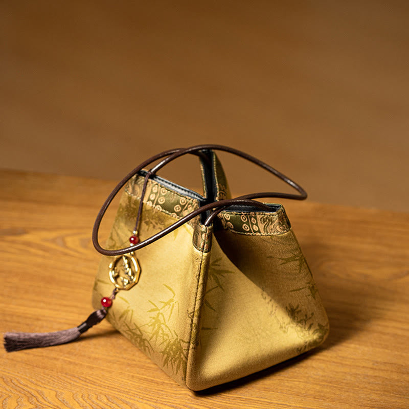 Sac fourre-tout de yoga en soie et branches de bambou Xiangyunsha 16 cm