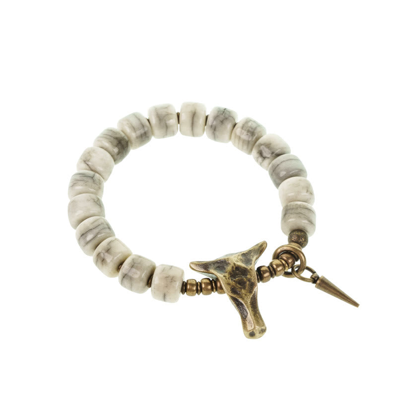 Bracelet d'équilibre en cuivre et os de yak pour la protection spirituelle