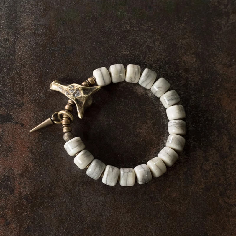 Bracelet d'équilibre en cuivre et os de yak pour la protection spirituelle