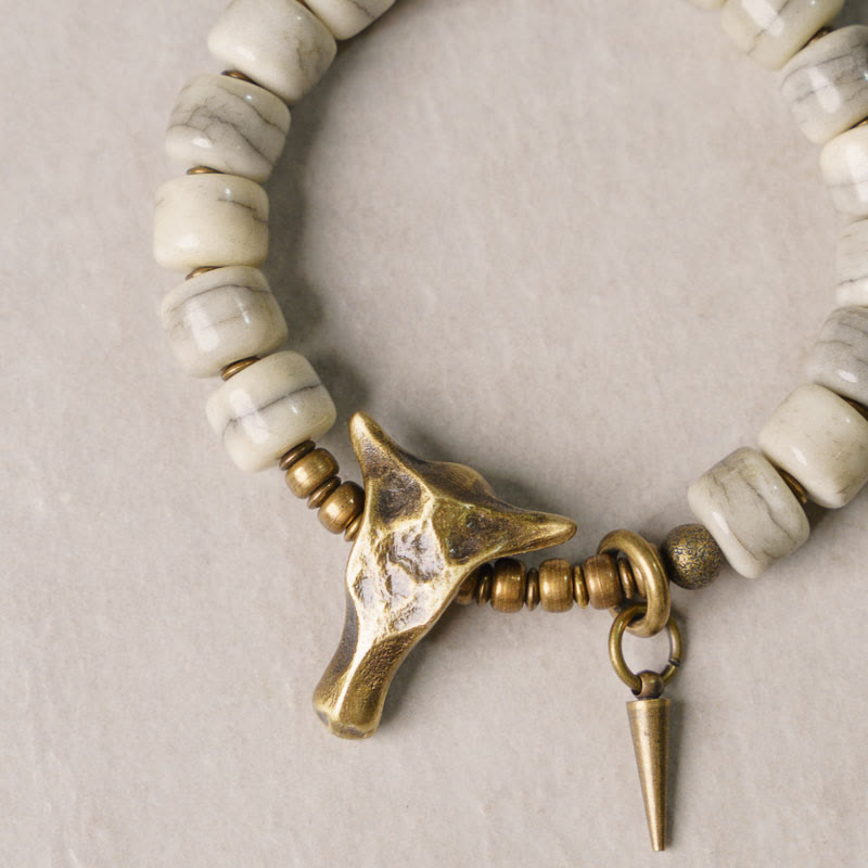 Bracelet d'équilibre en cuivre et os de yak pour la protection spirituelle