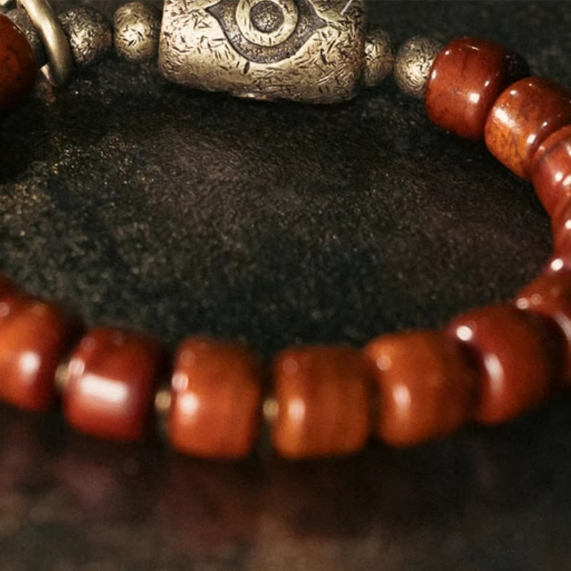 Bracelet de protection spirituelle en cuivre et os de yak 14-17,5 cm