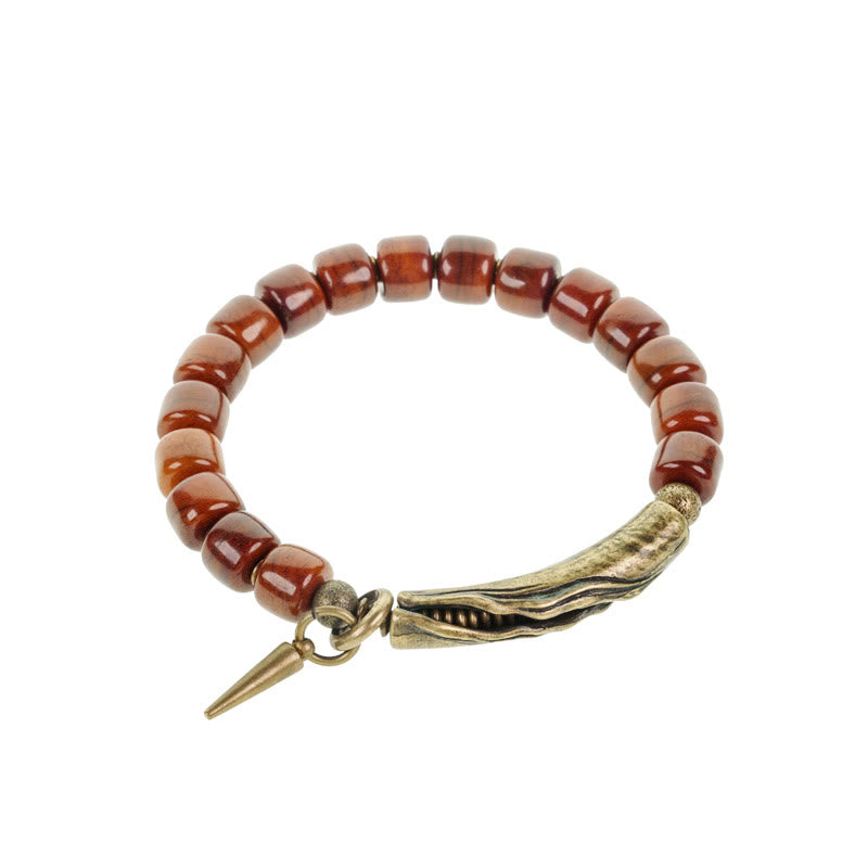 Bracelet spirituel en cuivre et os de yak 14-17,5 cm