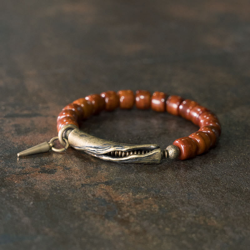 Bracelet spirituel en cuivre et os de yak 14-17,5 cm