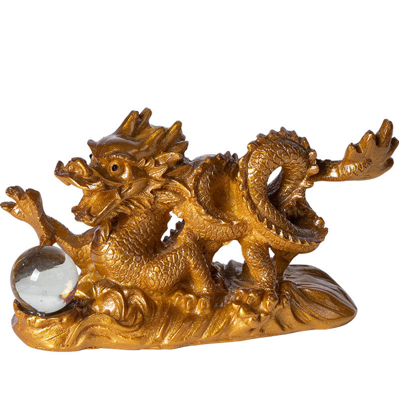 Figurine animal de compagnie en résine changeant de couleur Année du Dragon