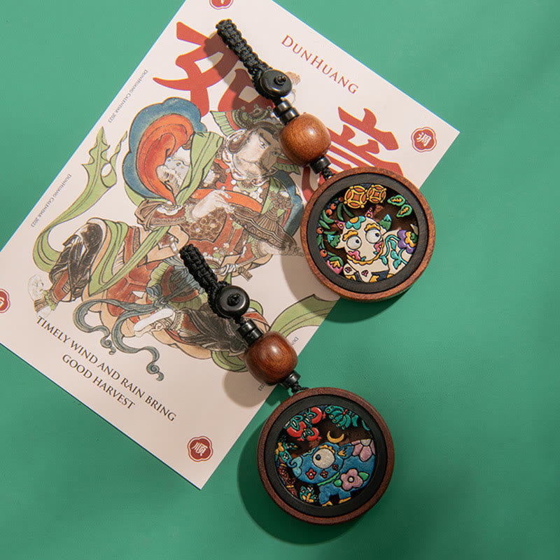 Porte-clés du zodiaque en palissandre de l'année du dragon