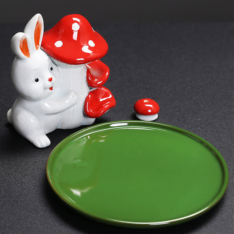 Brûleur d'encens en céramique Année du Lapin avec motif de lapin