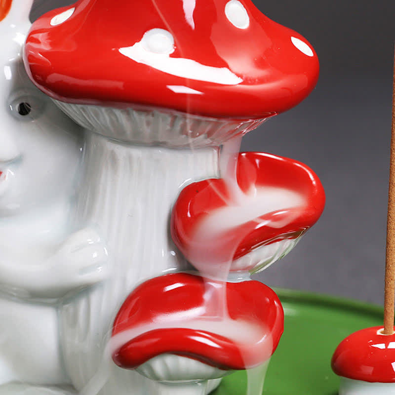 Brûleur d'encens en céramique Année du Lapin avec motif de lapin