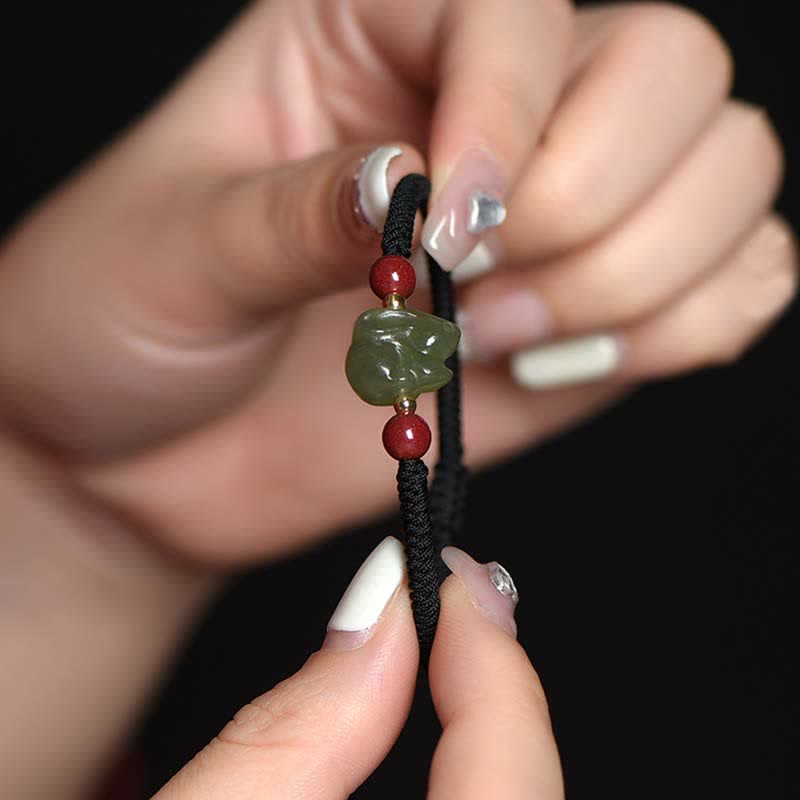 Bracelet d'abondance en jade Hetian de l'année du lapin