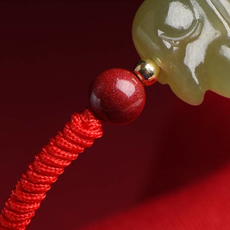 Bracelet d'abondance en jade Hetian de l'année du lapin