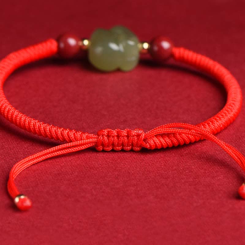 Bracelet d'abondance en jade Hetian de l'année du lapin