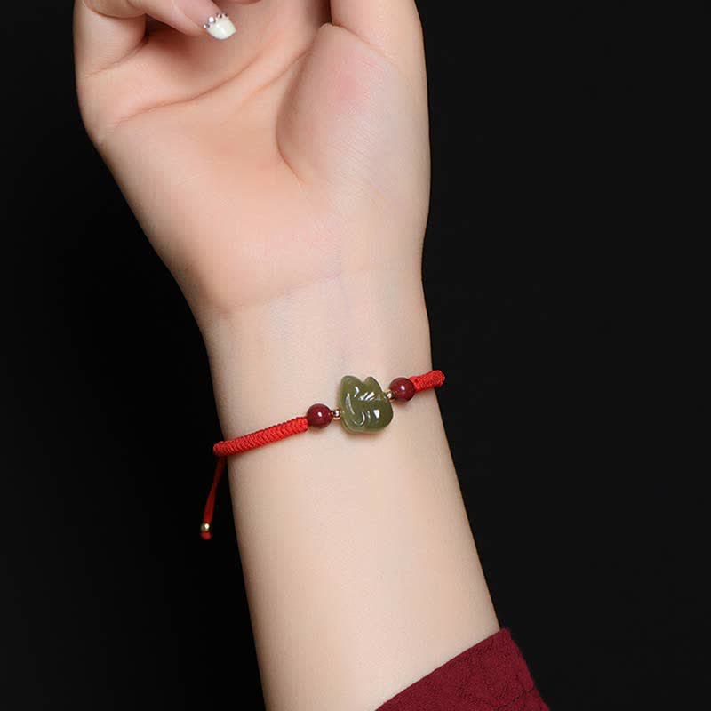 Bracelet d'abondance en jade Hetian de l'année du lapin