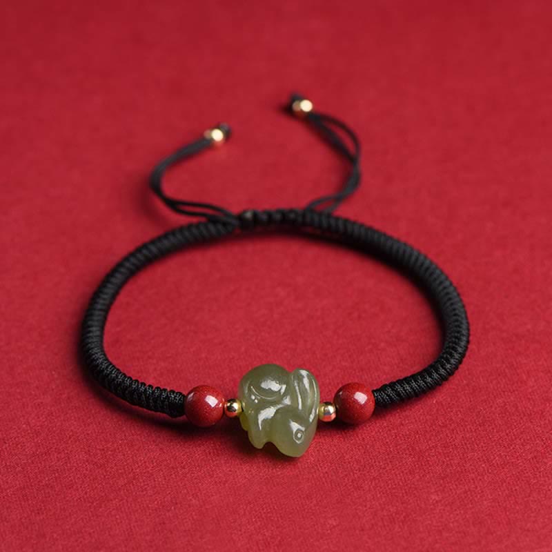 Bracelet d'abondance en jade Hetian de l'année du lapin