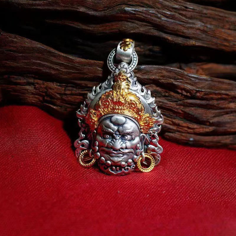 Collier porte-bonheur en cuivre jaune Dieu de la richesse pour la prospérité