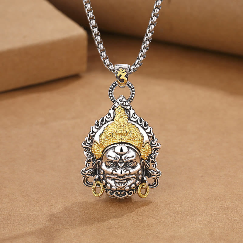 Collier porte-bonheur en cuivre jaune Dieu de la richesse pour la prospérité
