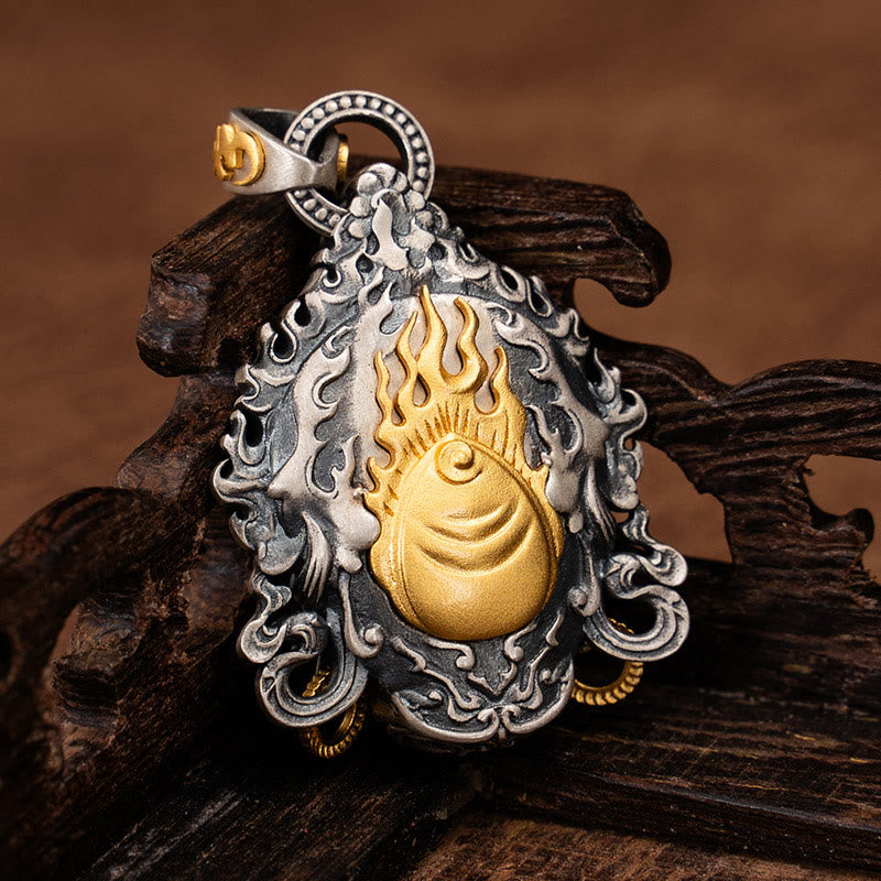 Collier de protection spirituelle en argent sterling 925 Jambhala jaune