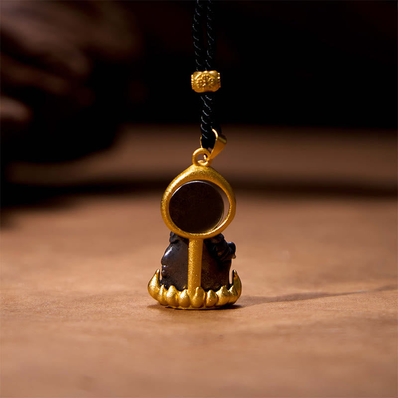 Collier Bouddha Jambhala jaune | Pendentif Richesse et Sérénité