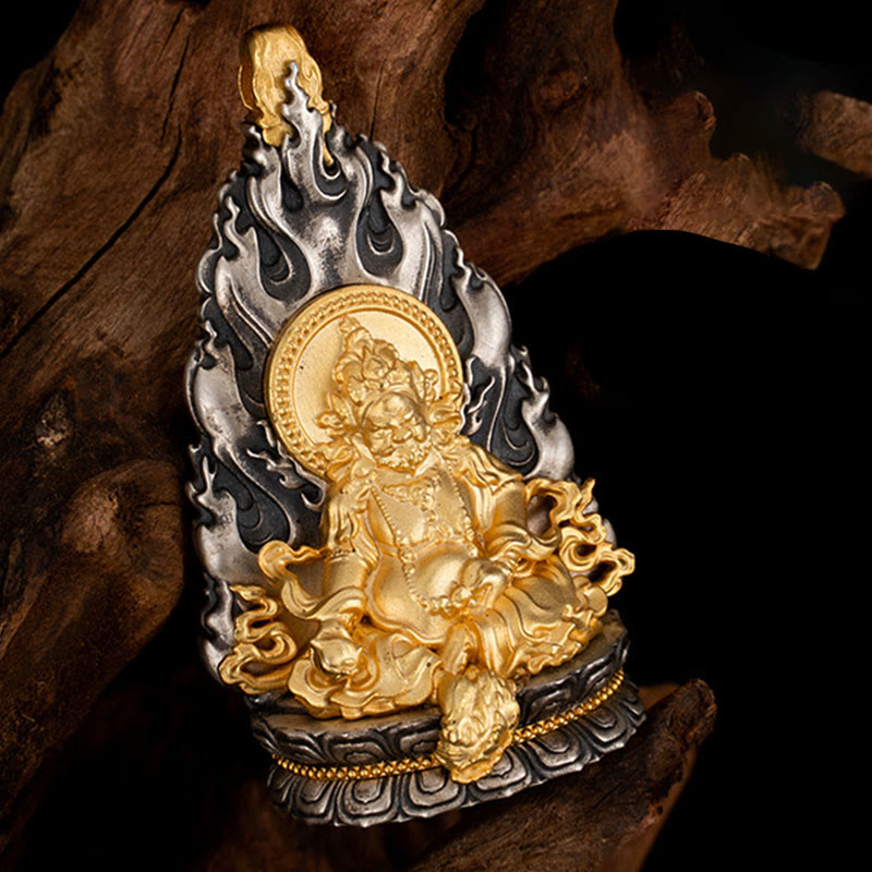 Collier pendentif spirituel en argent sterling Jambhala jaune