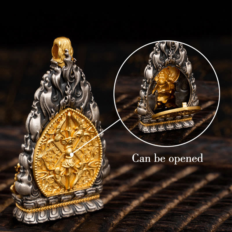 Collier pendentif spirituel en argent sterling Jambhala jaune