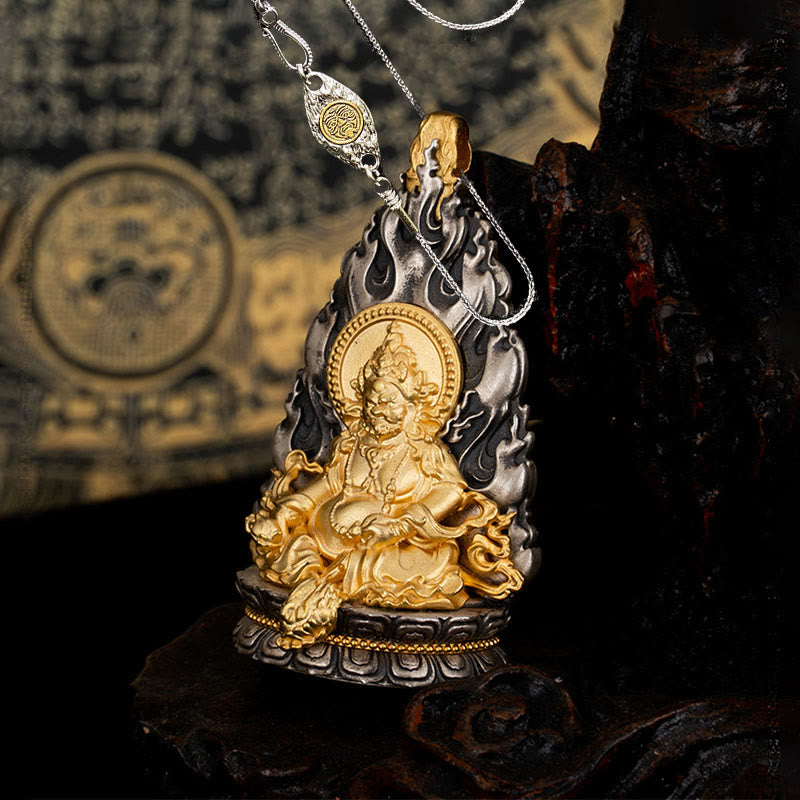 Collier pendentif spirituel en argent sterling Jambhala jaune