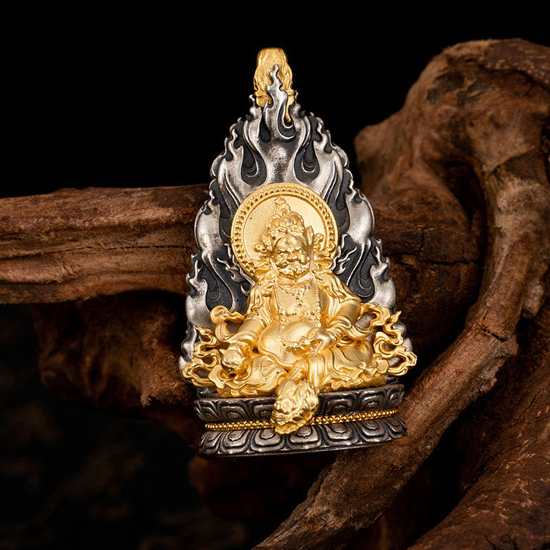 Collier pendentif spirituel en argent sterling Jambhala jaune