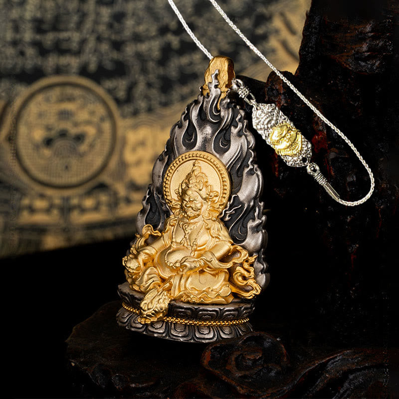 Collier pendentif spirituel en argent sterling Jambhala jaune