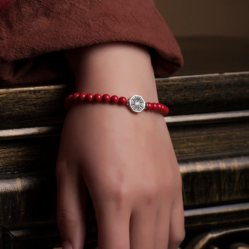 Bracelet Concentration Yin Yang Cinabre Corde 6mm