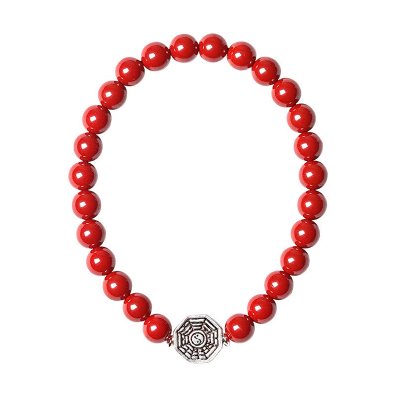Bracelet Concentration Yin Yang Cinabre Corde 6mm