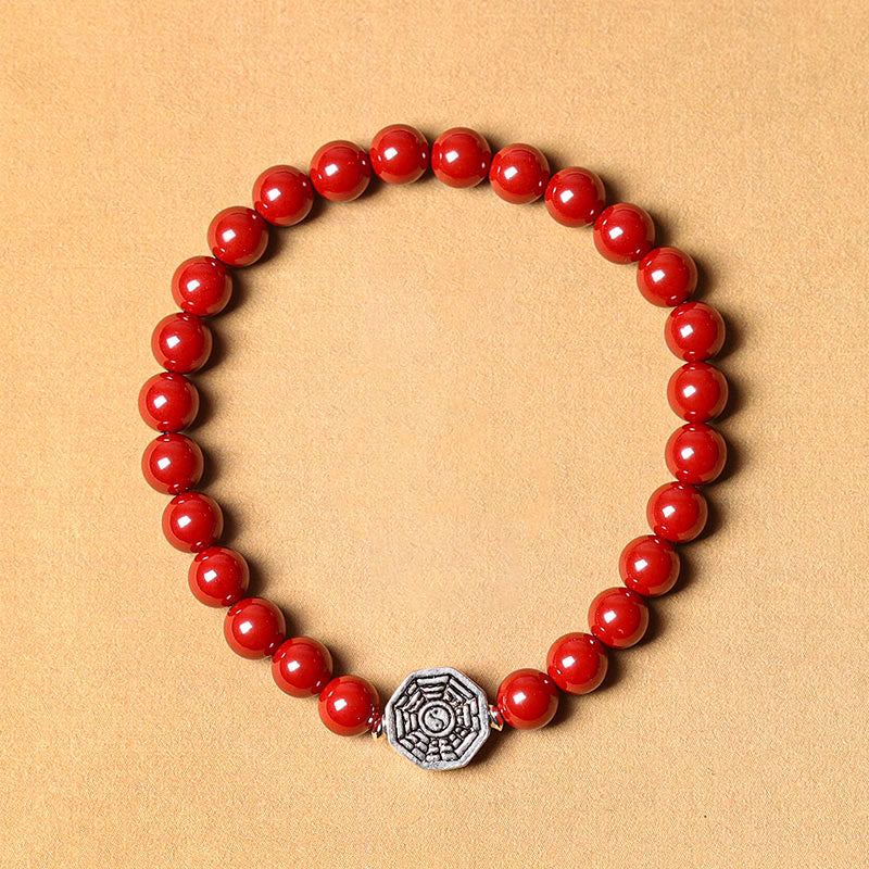 Bracelet Concentration Yin Yang Cinabre Corde 6mm