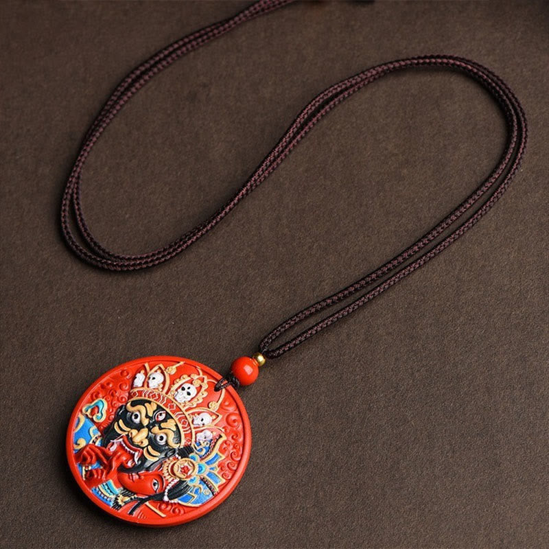Collier pendentif Zakiram Cinabre Déesse de la Richesse