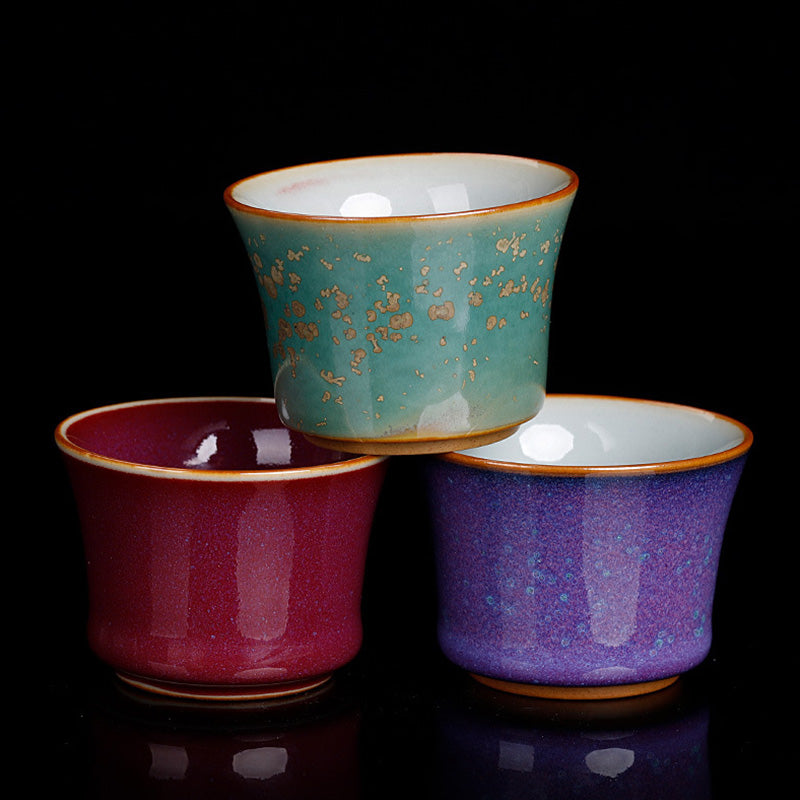 Tasse à thé Zen en céramique et bambou 80 ml pour les rituels du thé Kung Fu