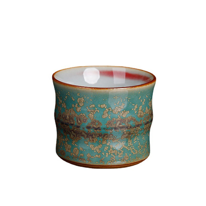 Tasse à thé Zen en céramique et bambou 80 ml pour les rituels du thé Kung Fu
