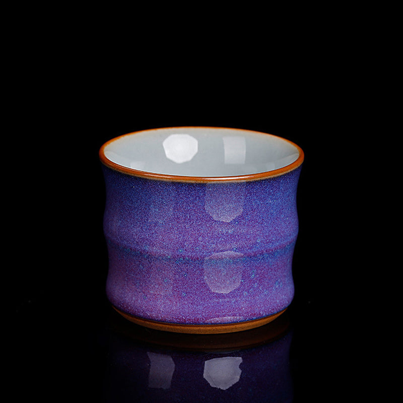 Tasse à thé Zen en céramique et bambou 80 ml pour les rituels du thé Kung Fu