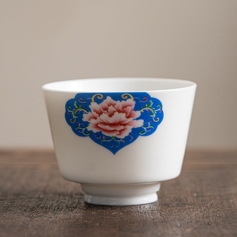 Tasse à thé zen en céramique avec motif fleur de lotus et montagne 100 ml