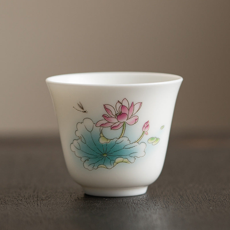 Tasse à thé zen en céramique avec motif fleur de lotus et montagne 100 ml