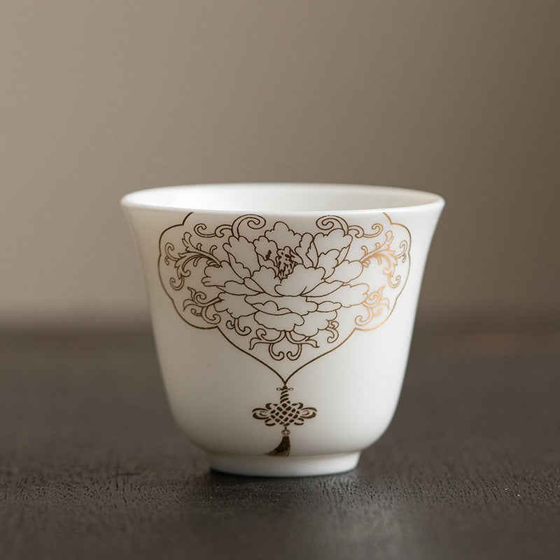 Tasse à thé zen en céramique avec motif fleur de lotus et montagne 100 ml